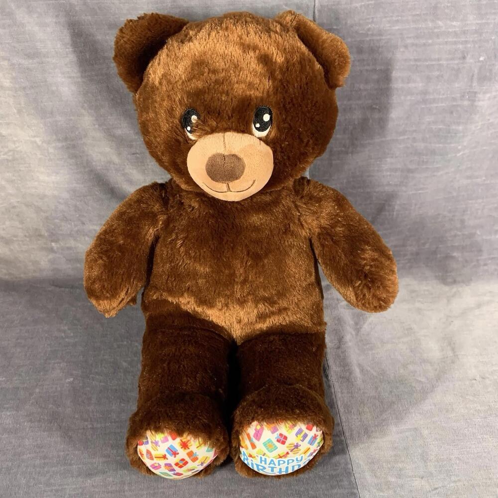 Build A Bear Happy Birthday Bear 2024 Plush 16" Stuffed Animal Brown Teddy Bear